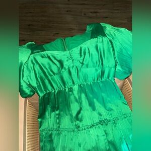 Satin Green Maxi Dress